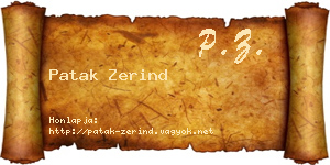 Patak Zerind névjegykártya